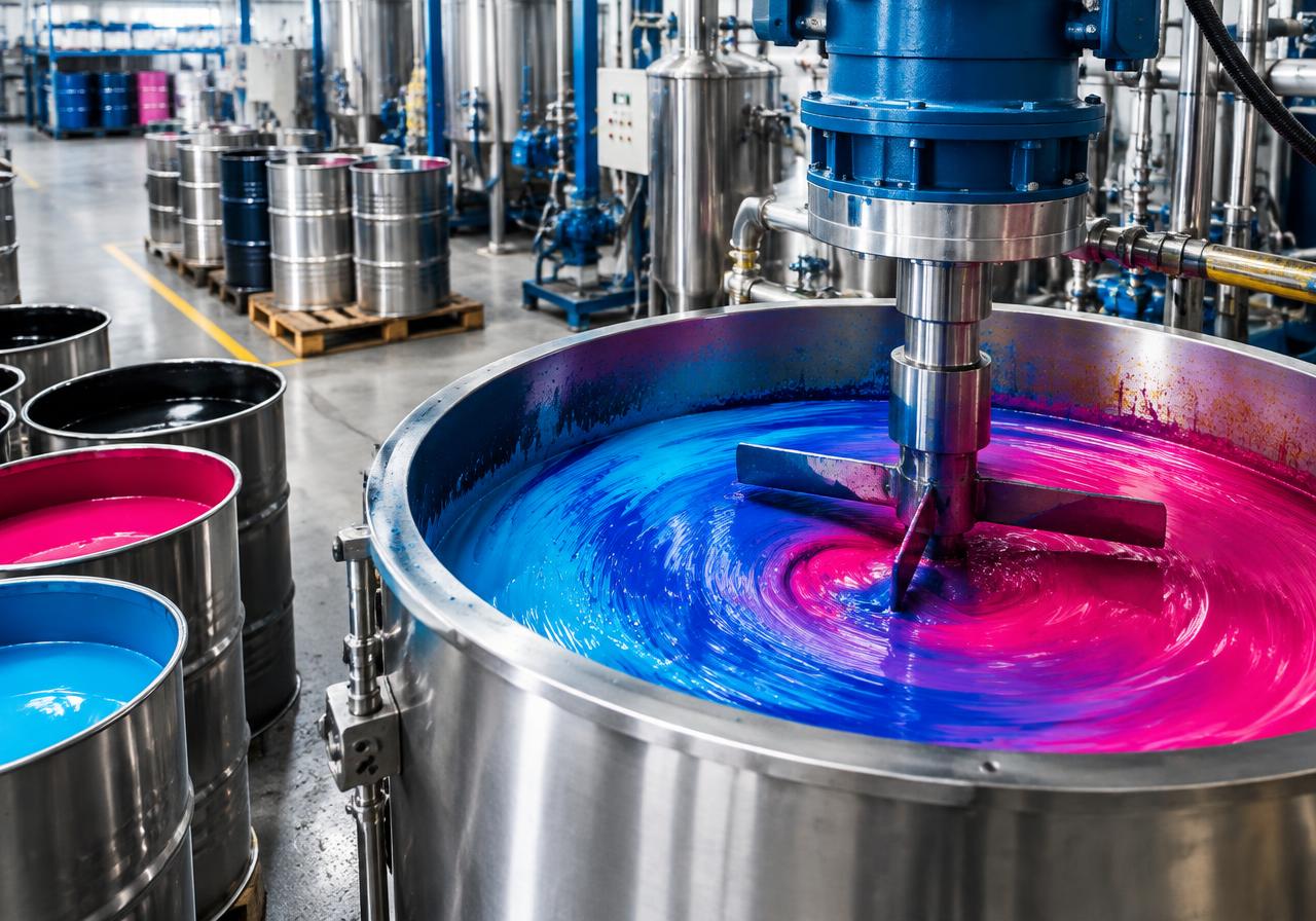 Printing ink mixing vessel